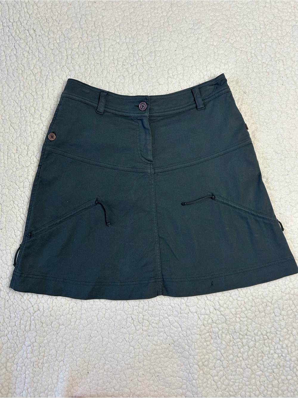Liu Jo Mini Skirt Women's 42/XS Hunter Green A-line Stretch Pockets Made In Ital